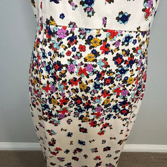 Maggy London NWT floral sleeveless sheath v-neck midi dress size 10 - Picture 3 of 10